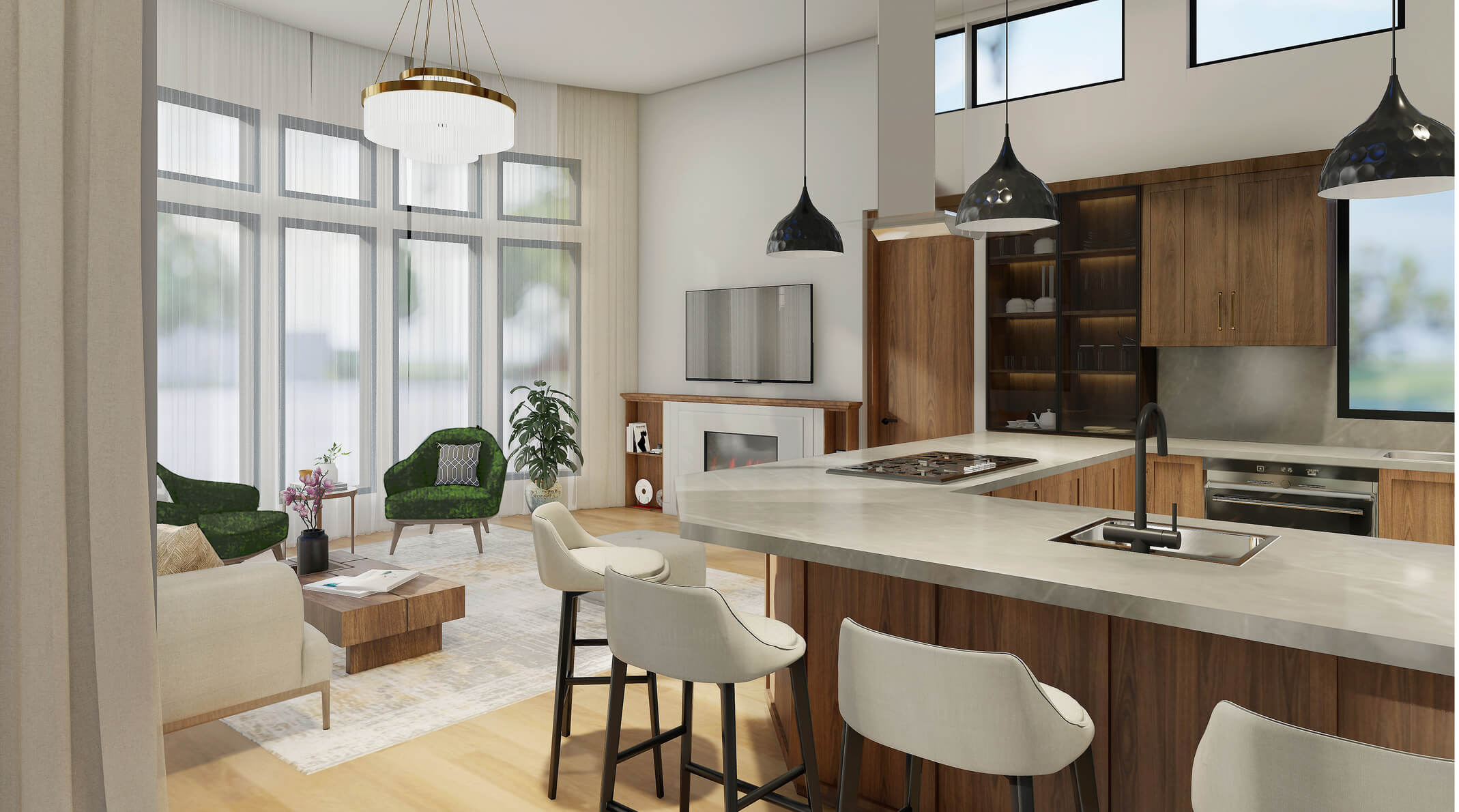 KITCHEN & LIVING AREA